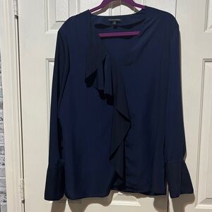 Banana Republic Asymmetric Ruffle-Front Blouse XL